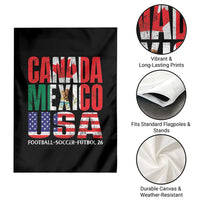 Soccer Lover Garden Flag Canada Mexico USA Pride Football Futbol 2026