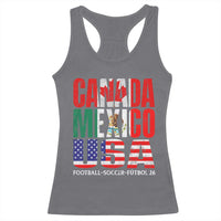 Soccer Lover Racerback Tank Top Canada Mexico USA Pride Football Futbol 2026