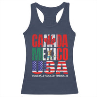 Soccer Lover Racerback Tank Top Canada Mexico USA Pride Football Futbol 2026