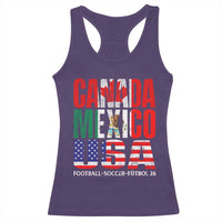 Soccer Lover Racerback Tank Top Canada Mexico USA Pride Football Futbol 2026