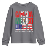 Soccer Lover Youth Sweatshirt Canada Mexico USA Pride Football Futbol 2026