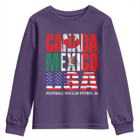 Soccer Lover Youth Sweatshirt Canada Mexico USA Pride Football Futbol 2026