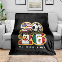 Soccer Football Lover Throw Blanket USA Canada Mexico Pride 2026