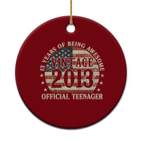 13th Birthday 2026 Ceramic Ornament Vintage 2013 Official Teenager 13 Years Of Being Awesome - Wonder Print Shop