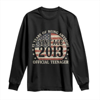 13th Birthday 2026 Long Sleeve Shirt Vintage 2013 Official Teenager 13 Years Of Being Awesome - Wonder Print Shop