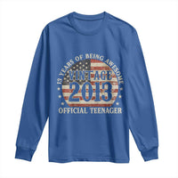13th Birthday 2026 Long Sleeve Shirt Vintage 2013 Official Teenager 13 Years Of Being Awesome - Wonder Print Shop