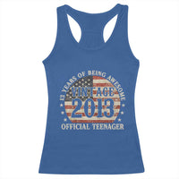 13th Birthday 2026 Racerback Tank Top Vintage 2013 Official Teenager 13 Years Of Being Awesome - Wonder Print Shop