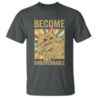 Become Ungovernable Cat T Shirt Funny Retro Cat Bite Horror Anime - Wonder Print Shop