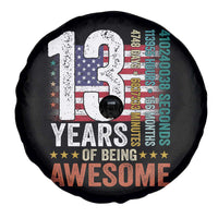Funny 13th Birthday Spare Tire Cover 13 Years 156 Months Of Being Awesome American Flag - Wonder Print Shop