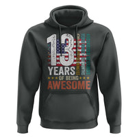 Funny 13th Birthday Hoodie 13 Years 156 Months Of Being Awesome American Flag - Wonder Print Shop