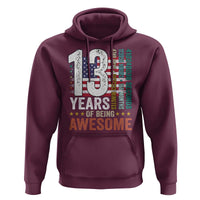 Funny 13th Birthday Hoodie 13 Years 156 Months Of Being Awesome American Flag - Wonder Print Shop