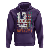 Funny 13th Birthday Hoodie 13 Years 156 Months Of Being Awesome American Flag - Wonder Print Shop