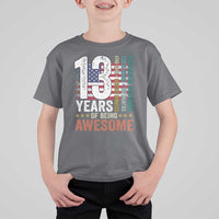 Funny 13th Birthday T Shirt For Kid 13 Years 156 Months Of Being Awesome American Flag - Wonder Print Shop