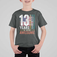 Funny 13th Birthday T Shirt For Kid 13 Years 156 Months Of Being Awesome American Flag - Wonder Print Shop