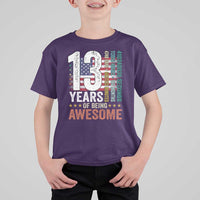 Funny 13th Birthday T Shirt For Kid 13 Years 156 Months Of Being Awesome American Flag - Wonder Print Shop
