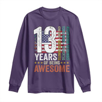 Funny 13th Birthday Long Sleeve Shirt 13 Years 156 Months Of Being Awesome American Flag - Wonder Print Shop