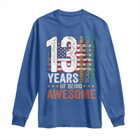 Funny 13th Birthday Long Sleeve Shirt 13 Years 156 Months Of Being Awesome American Flag - Wonder Print Shop