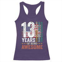 Funny 13th Birthday Racerback Tank Top 13 Years 156 Months Of Being Awesome American Flag - Wonder Print Shop