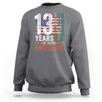 Funny 13th Birthday Sweatshirt 13 Years 156 Months Of Being Awesome American Flag - Wonder Print Shop