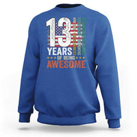 Funny 13th Birthday Sweatshirt 13 Years 156 Months Of Being Awesome American Flag - Wonder Print Shop