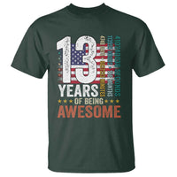 Funny 13th Birthday T Shirt 13 Years 156 Months Of Being Awesome American Flag - Wonder Print Shop