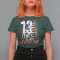 Funny 13th Birthday T Shirt For Women 13 Years 156 Months Of Being Awesome American Flag - Wonder Print Shop