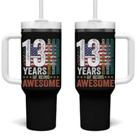 Funny 13th Birthday Tumbler With Handle 13 Years 156 Months Of Being Awesome American Flag - Wonder Print Shop