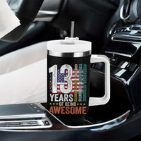Funny 13th Birthday Tumbler With Handle 13 Years 156 Months Of Being Awesome American Flag - Wonder Print Shop