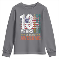 Funny 13th Birthday Youth Sweatshirt 13 Years 156 Months Of Being Awesome American Flag - Wonder Print Shop