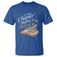 A New Chapter Begins Retired 2026 T Shirt Retired Teacher Floral Book - Wonder Print Shop