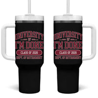 University Of I'm Done Class Of 2026 Tumbler With Handle Retired Teacher Retirement 2026 - Wonder Print Shop