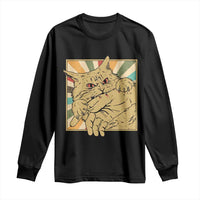 Funny Cat Bite Horror Anime Crazy Kitten Japanese Long Sleeve Shirt - Wonder Print Shop