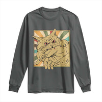 Funny Cat Bite Horror Anime Crazy Kitten Japanese Long Sleeve Shirt - Wonder Print Shop