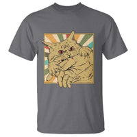 Funny Cat Bite Horror Anime Crazy Kitten Japanese T Shirt - Wonder Print Shop