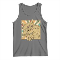 Funny Cat Bite Horror Anime Crazy Kitten Japanese Tank Top - Wonder Print Shop