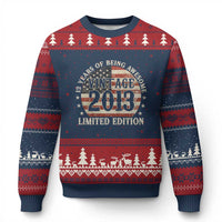 13th Birthday 2026 Ugly Christmas Sweater Vintage 2013 Limited Edition 13 Years Of Being Awesome - Wonder Print Shop