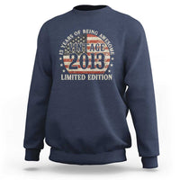 13th Birthday 2026 Sweatshirt Vintage 2013 Limited Edition 13 Years Of Being Awesome - Wonder Print Shop