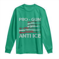 Pro Gun Anti Ice Long Sleeve Shirt Vintage American Flag 2nd Amendment Support