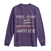 Pro Gun Anti Ice Long Sleeve Shirt Vintage American Flag 2nd Amendment Support