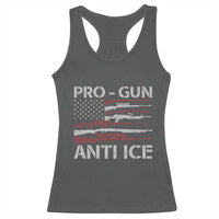Pro Gun Anti Ice Racerback Tank Top Vintage American Flag 2nd Amendment Support