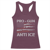 Pro Gun Anti Ice Racerback Tank Top Vintage American Flag 2nd Amendment Support