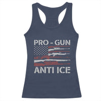 Pro Gun Anti Ice Racerback Tank Top Vintage American Flag 2nd Amendment Support