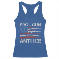 Pro Gun Anti Ice Racerback Tank Top Vintage American Flag 2nd Amendment Support