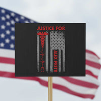 Justice For Alex Pretti Protest Sign Minneapolis Tribute 2026 ICU Nurse American Flag