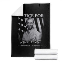 Justice For Alex Pretti Throw Blanket Minneapolis Tribute 2026 Vintage American Flag