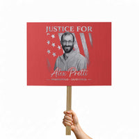 Justice For Alex Pretti Protest Sign Minneapolis Tribute 2026 Vintage American Flag