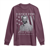 Justice For Alex Pretti Long Sleeve Shirt Minneapolis Tribute 2026 Vintage American Flag