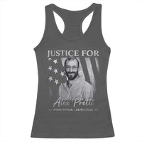 Justice For Alex Pretti Racerback Tank Top Minneapolis Tribute 2026 Vintage American Flag