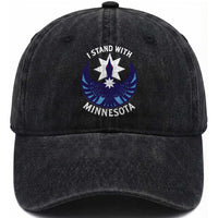 I Stand With Minnesota Washed Cotton Baseball Cap Rebel Common Loon Minnesota Protest