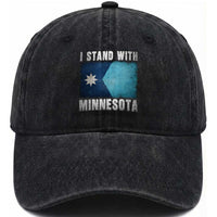 I Stand With Minnesota Washed Cotton Baseball Cap MN State Support Political Protest